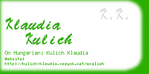 klaudia kulich business card